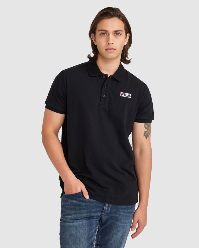 negro FILA polo fila asher hombre negro 6L8PR22367