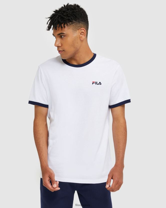 blanco FILA camiseta fila blanca clásica para hombre 6L8PR22476