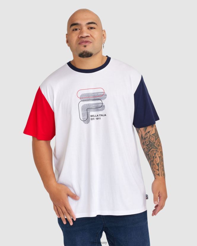 blanco FILA camiseta fila plus lennox hombre blanca 6L8PR22365