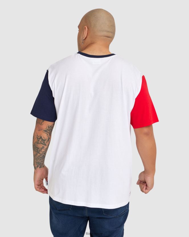 blanco FILA camiseta fila plus lennox hombre blanca 6L8PR22365