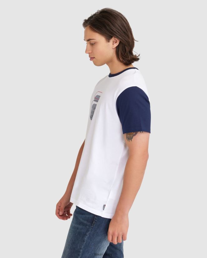 blanco FILA camiseta lennox hombre fila blanca 6L8PR22378