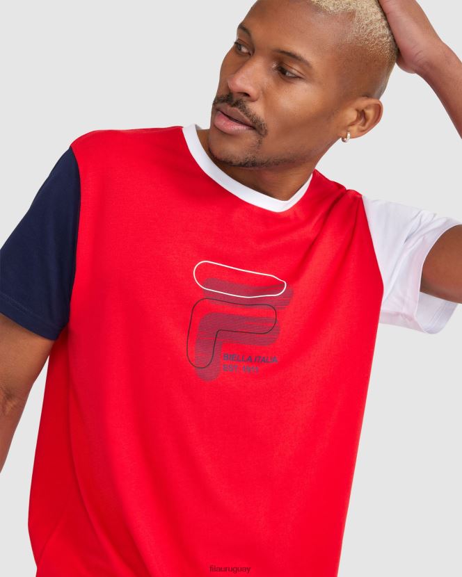 rojo FILA camiseta fila lennox roja para hombre 6L8PR22368