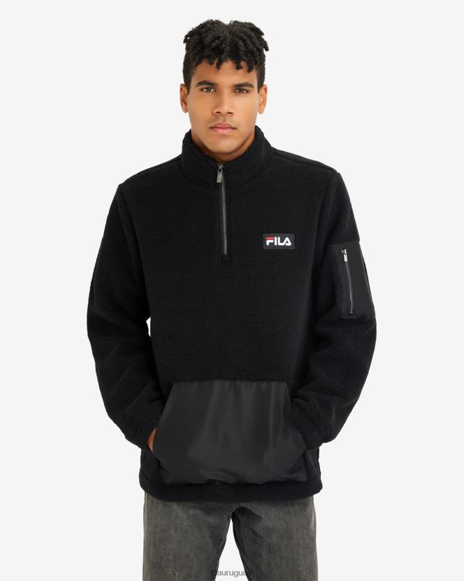 negro FILA fila cole teddy qtr zip hombre negras 6L8PR22608