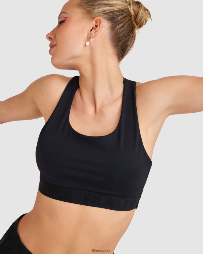negro FILA fila spencer crop top mujer negro 6L8PR22819