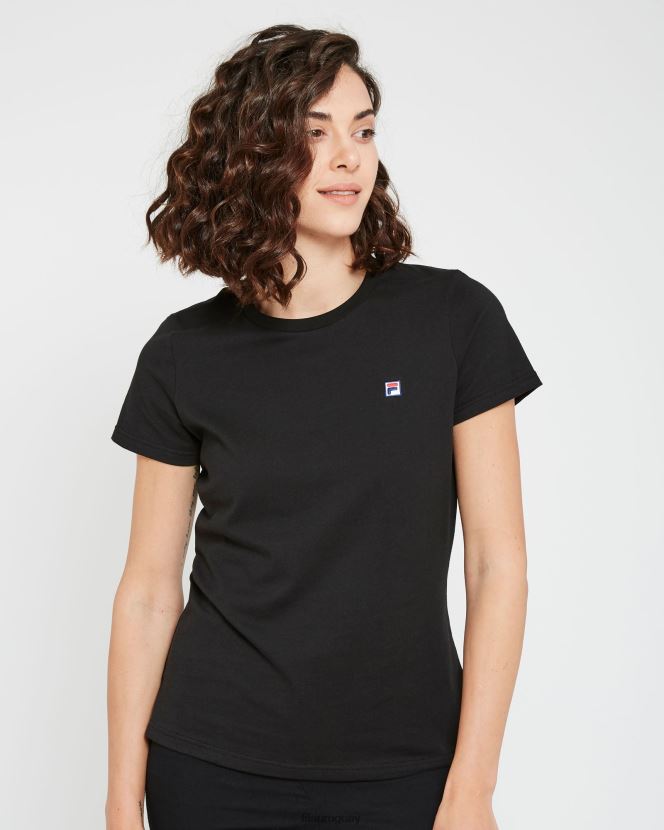 negro FILA camiseta fila volara badge negra para mujer 6L8PR22950