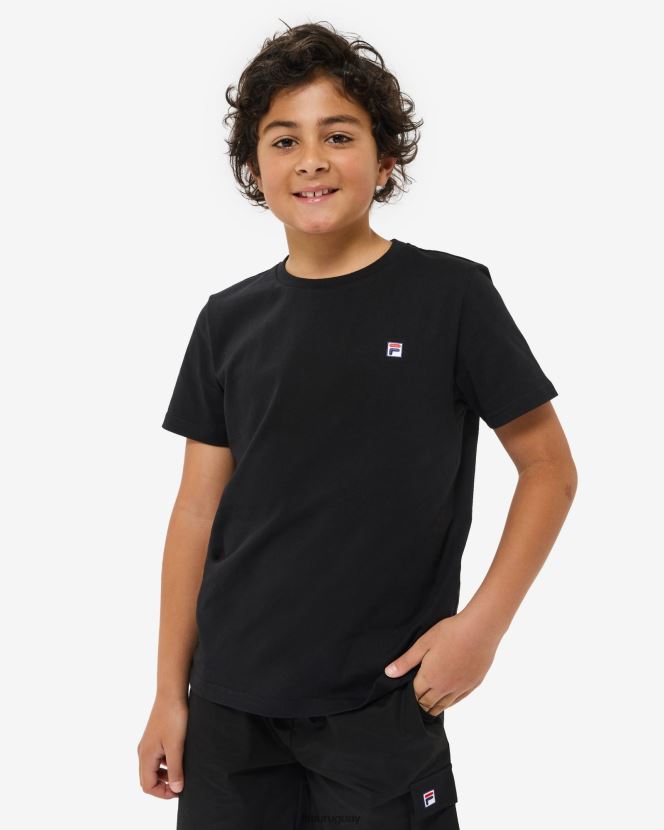 negro FILA fila insignia para niños camiseta negra 6L8PR23157